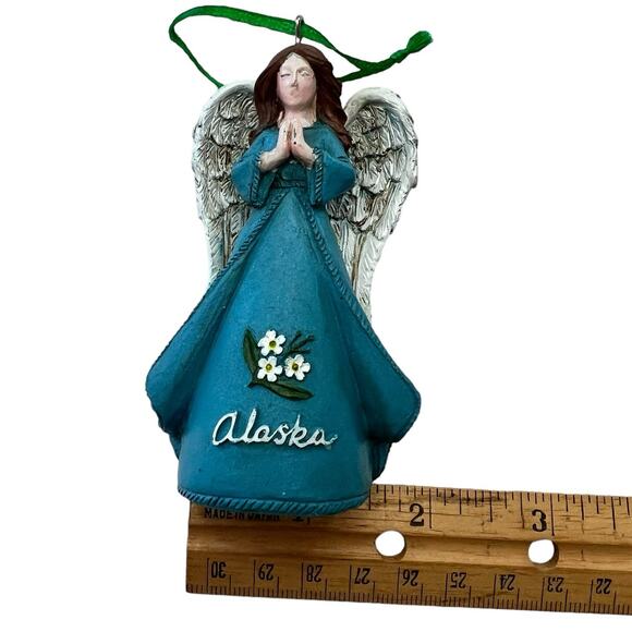 Alaska Angel Christmas Ornament Forget Me Not Blue Resin Holiday Festive - Picture 14 of 14